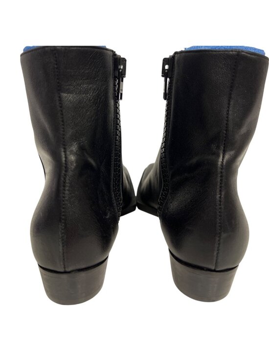 FRAME Le Maddox Leather Ankle Boots Women's Size EU 35 US 5 Black Square Toe - Picture 5 of 10